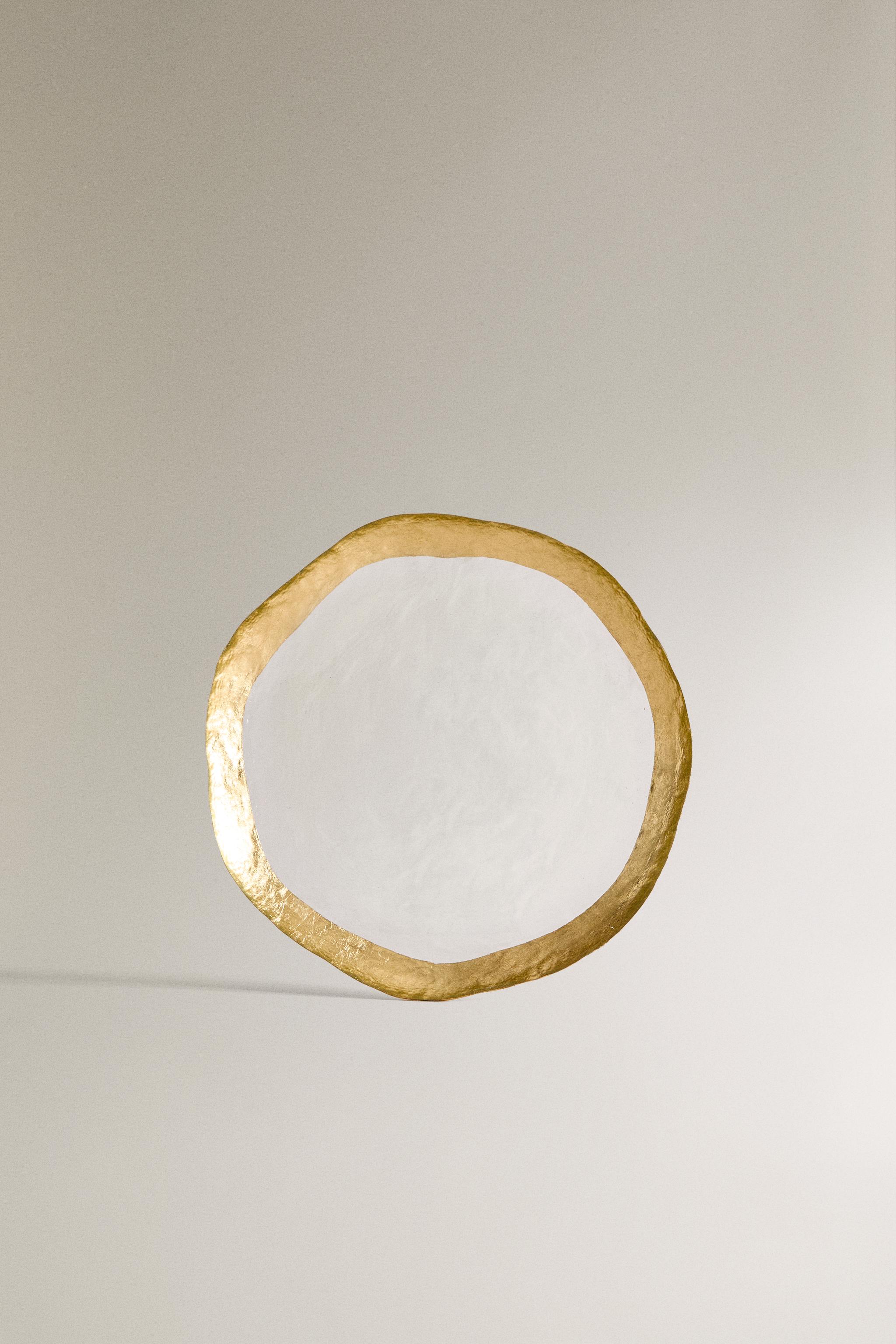 GOLD-RIMMED GLASS SIDE PLATE